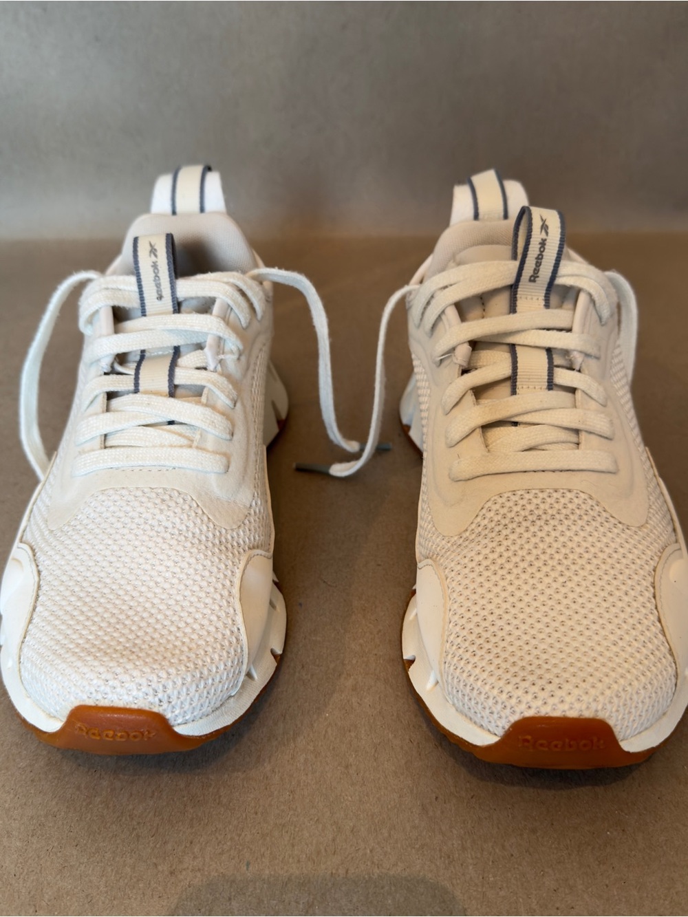 Reebok women’s Cream Mesh Sneakers with Gum Accents
